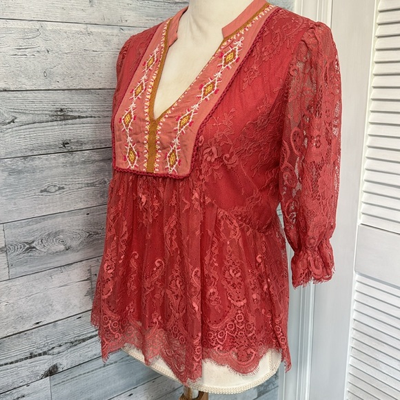 ANTHROPOLOGIE BLANK LONDON KIYANA LACE TOP - Picture 6 of 9